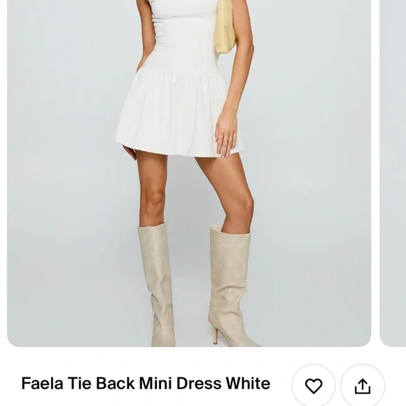 Princess Polly White Faela Tie Back Mini Dress - Picture 2 of 4